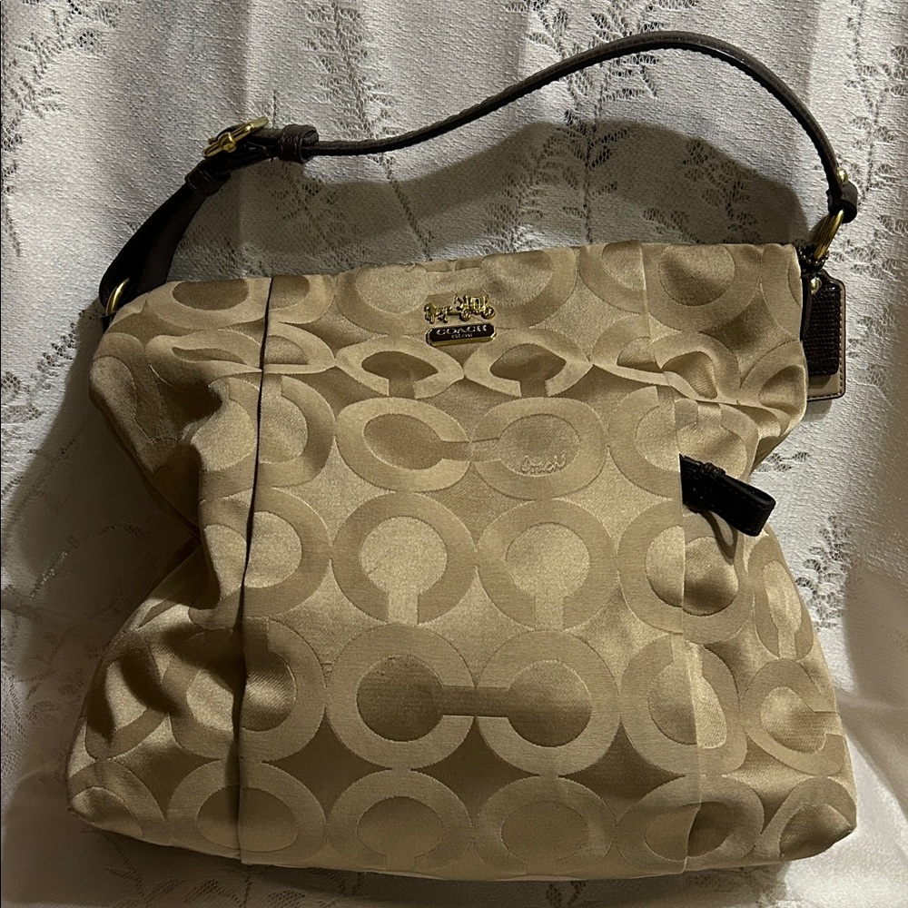 Coach Gold Sheen Sateen Madison Isabelle Purse